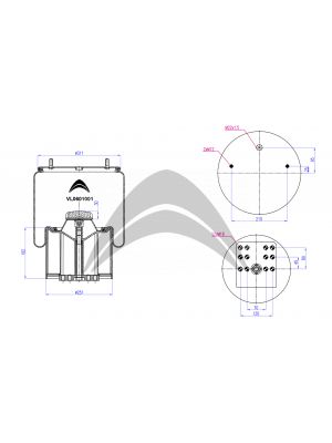 AIR SPRING DE SUSPENSION NEUMATICA CON PISTON DE PLASTICO