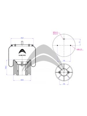 AIR SPRING DE SUSPENSION NEUMATICA CON PISTON DE PLASTICO