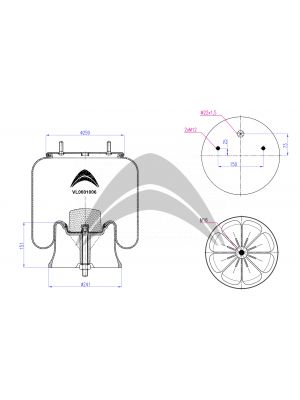 AIR SPRING DE SUSPENSION NEUMATICA CON PISTON DE PLASTICO