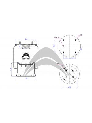 AIR SPRING DE SUSPENSION NEUMATICA CON PISTON DE PLASTICO