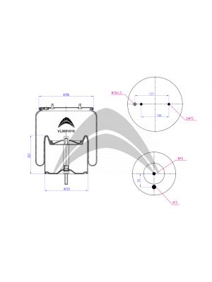 AIR SPRING DE SUSPENSION NEUMATICA CON PISTON DE METAL