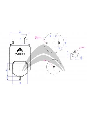 AIR SPRING DE SUSPENSION NEUMATICA CON PISTON DE METAL