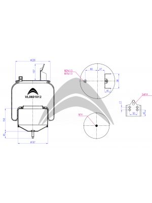 AIR SPRING DE SUSPENSION NEUMATICA CON PISTON DE METAL