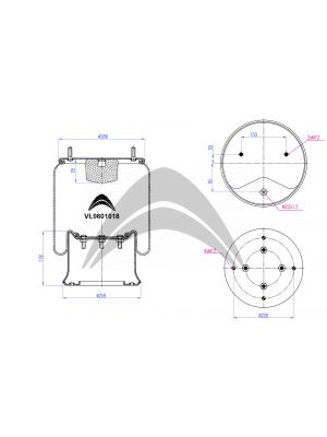 AIR SPRING DE SUSPENSION NEUMATICA CON PISTON DE METAL