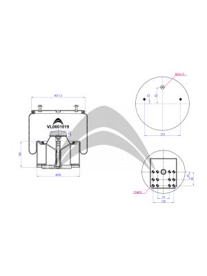 AIR SPRING DE SUSPENSION NEUMATICA CON PISTON DE PLASTICO