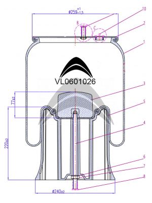 AIR SPRING WITH PLASTIC PISTON