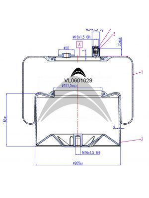 AIR SPRING DE SUSPENSION NEUMATICA CON PISTON DE METAL