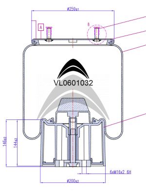 AIR SPRING DE SUSPENSION NEUMATICA CON PISTON DE PLASTICO