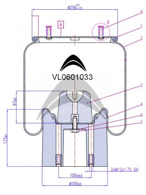 AIR SPRING DE SUSPENSION NEUMATICA CON PISTON DE PLASTICO