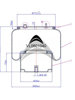 AIR SPRING DE SUSPENSION NEUMATICA CON PISTON DE METAL