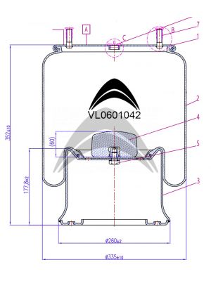 AIR SPRING DE SUSPENSION NEUMATICA CON PISTON DE METAL