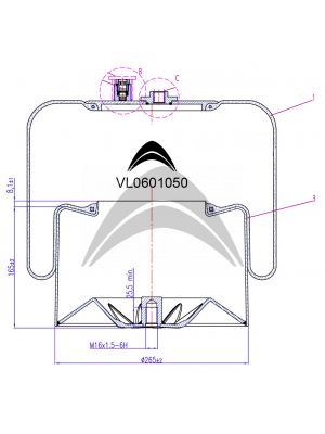 AIR SPRING DE SUSPENSION NEUMATICA CON PISTON DE METAL