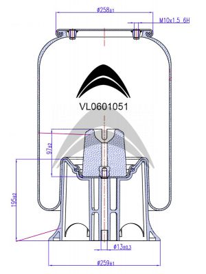 AIR SPRING DE SUSPENSION NEUMATICA CON PISTON DE PLASTICO