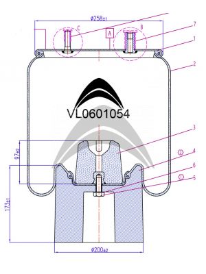 AIR SPRING DE SUSPENSION NEUMATICA CON PISTON DE PLASTICO