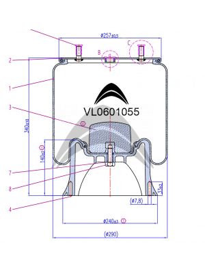 AIR SPRING DE SUSPENSION NEUMATICA CON PISTON DE PLASTICO