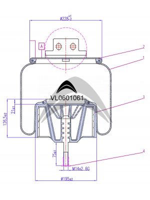 AIR SPRING DE SUSPENSION NEUMATICA CON PISTON DE PLASTICO