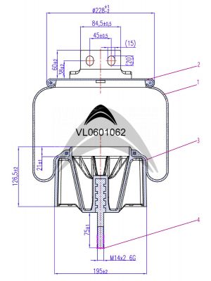 AIR SPRING DE SUSPENSION NEUMATICA CON PISTON DE PLASTICO