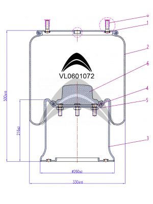 AIR SPRING DE SUSPENSION NEUMATICA CON PISTON DE METAL