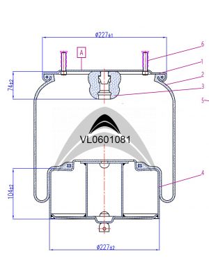 AIR SPRING DE SUSPENSION NEUMATICA CON PISTON DE METAL